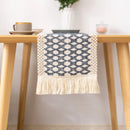 Chemin de table coton lin brodé style champêtre