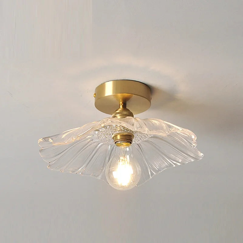 suspension rétro en laiton verre forme fleur décoration maison - vue 11 sur 11