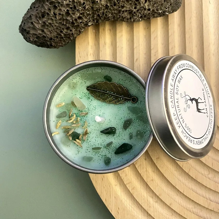 bougies parfumées en cristal avec fleur cadeau fait main pour aromathérapie - vue 4 sur 9