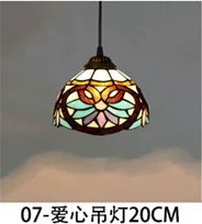 lustre en verre style tiffany rétro pour intérieur méditerranéen - vue 25 sur 30
