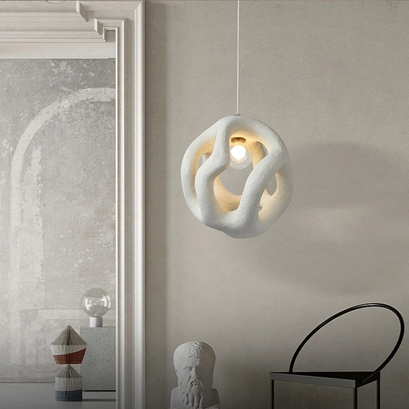 Design créatif nordique wabi-sabi suspension LED lumières Lustre Restaurant Bar décor à la maison chambre salle à manger luminaire suspendu - vue 5 sur 9