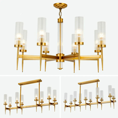 Lustre métal or verre LED - vue 3 sur 24