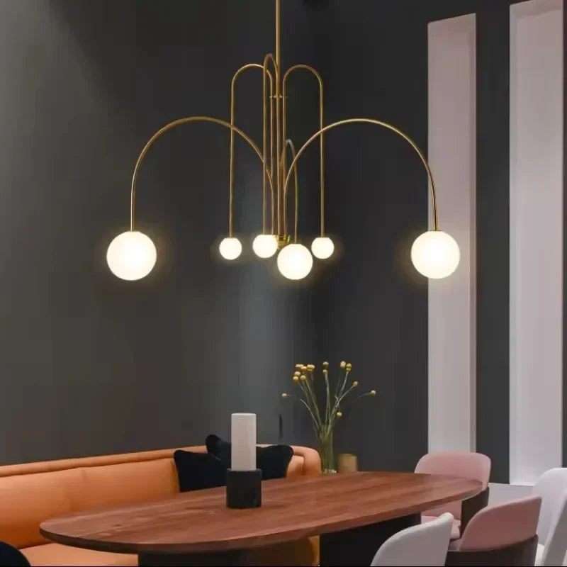 suspension moderne à led design créatif luxe nordique - vue 6 sur 7