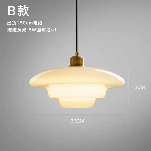 Suspension décoratives modernes en verre lait crème - vue 10 sur 9