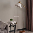 lampadaire bois massif abat-jour pied moderne