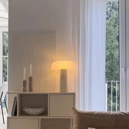 lampe à poser en travertin naturel design créatif pour décoration intérieure - vue 4 sur 7