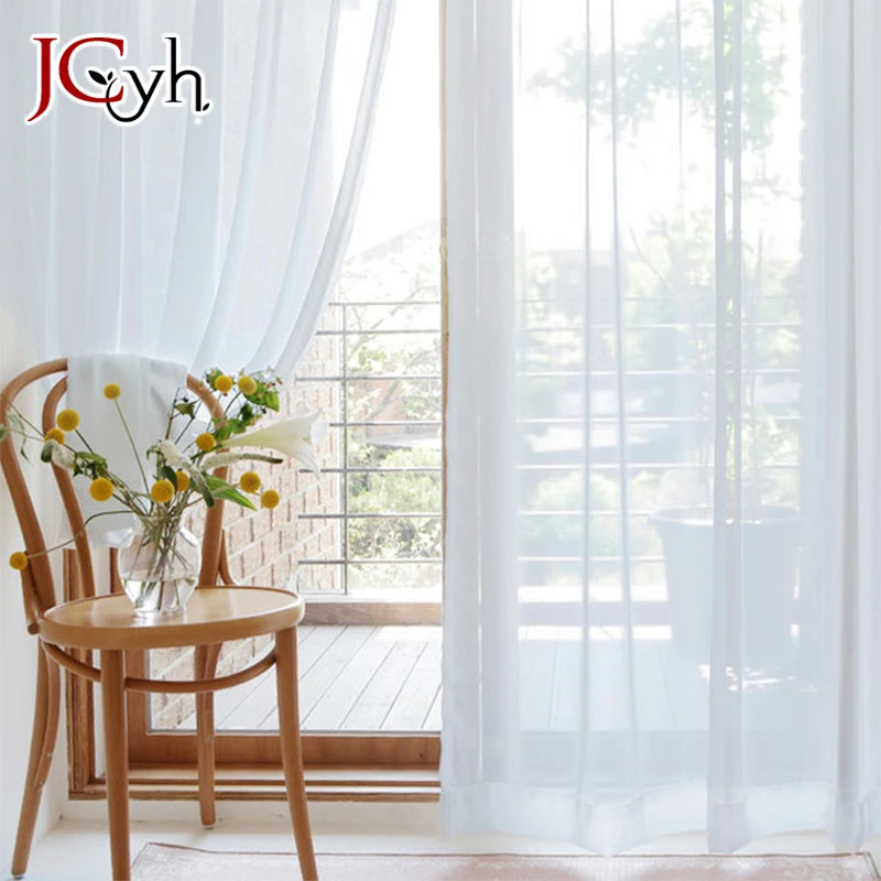 Voilage organza froissé long pour salon chambre fenêtre - vue 4 sur 7