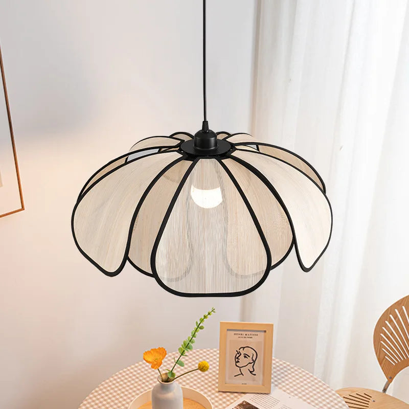 lustre abaca fait main en style rétro français led - vue 3 sur 11