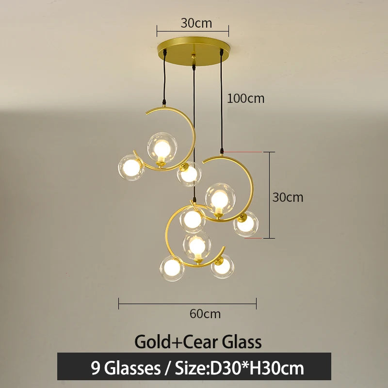 lampe boule en verre nordique décorative et créative - vue 9 sur 16