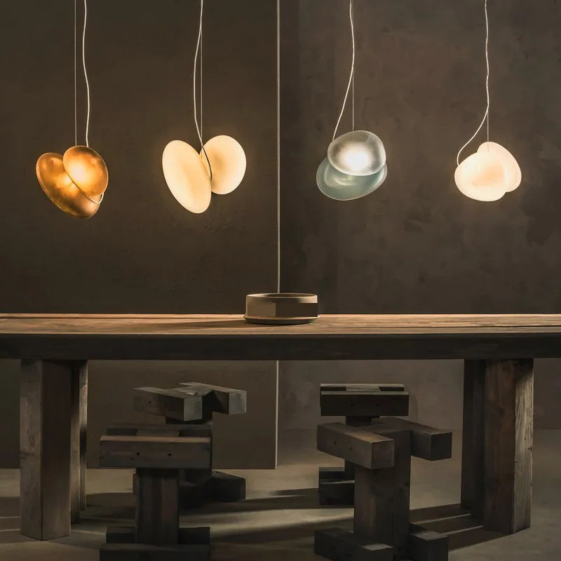 lustre en verre d'art nordique pour décoration intérieure et éclairage - vue 5 sur 28