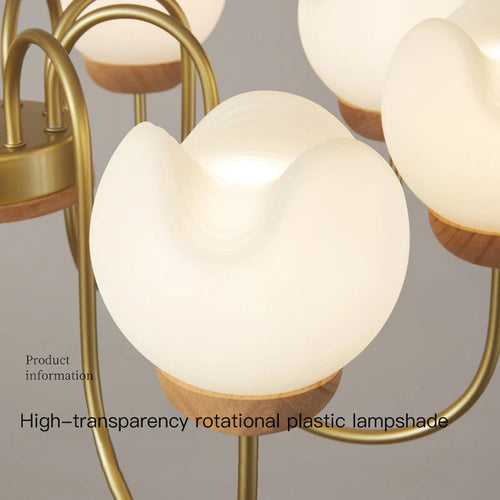 lustre nordique en bois massif pour décoration intérieure élégante - vue 5 sur 9