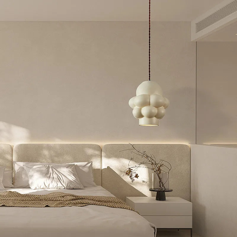 Français Crémeux Vent Salle À Manger LED Lustre Nordique Wabi Sabi Table À Manger Bar Chambre Vestiaire Suspension Lumière Décor À La Maison Lampes - vue 6 sur 10