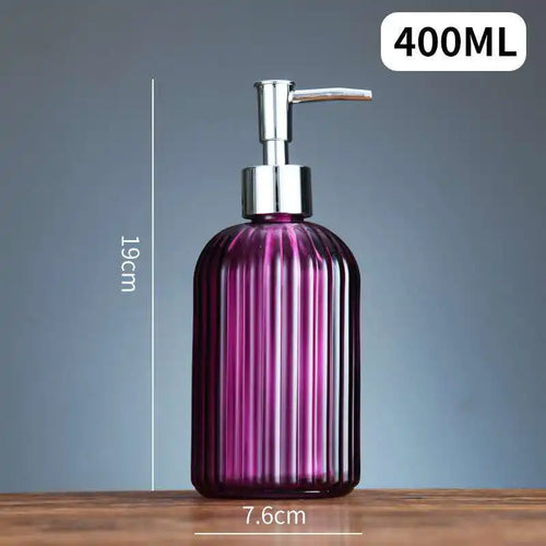 distributeur de savon liquide en verre portable pour salle de bain - vue 16 sur 17