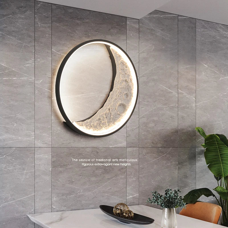 applique murale créative en forme de lune pour décoration - vue 6 sur 15