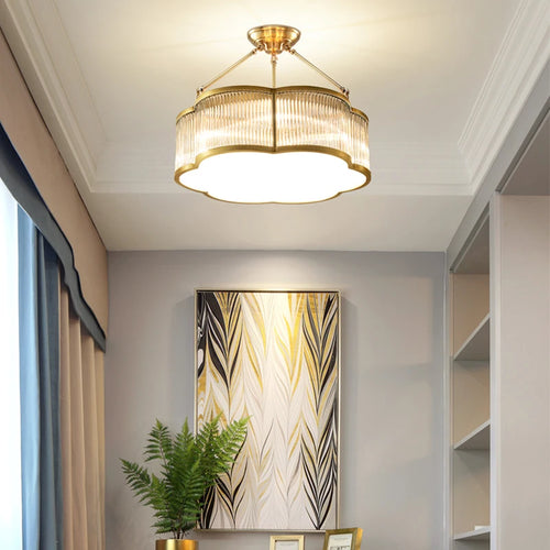 Suspension ou plafonnier en verre de cuivre E27 lampe à LED montée au plafond pour salon allée chambre Lampara luminaire intérieur - vue 3 sur 8