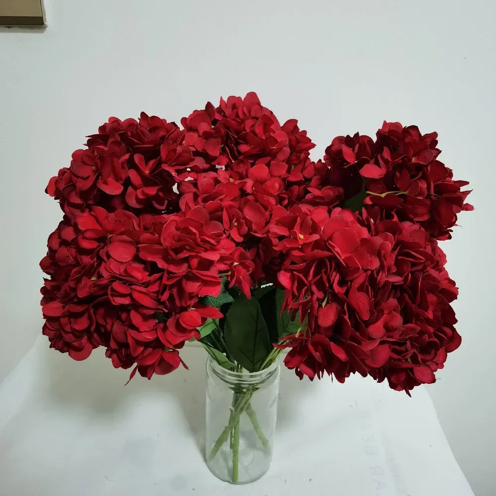 bouquets d'hortensias artificiels en soie pour décoration florale - vue 5 sur 12
