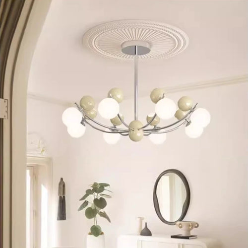 lustre moderne en verre en forme de fleur créatif et rétro - vue 5 sur 9