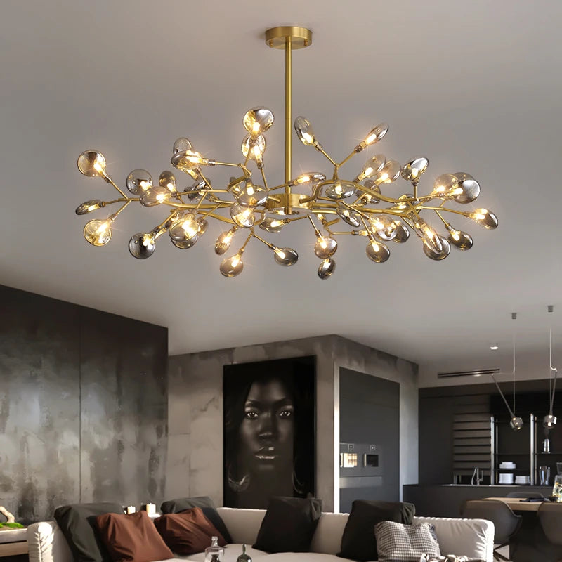 lustre moderne vintage luciole branche suspension éclairage - vue 3 sur 11