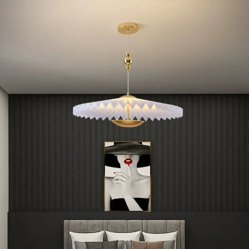 lustre plissé pliant minimaliste led soucoupe volante - vue 4 sur 12