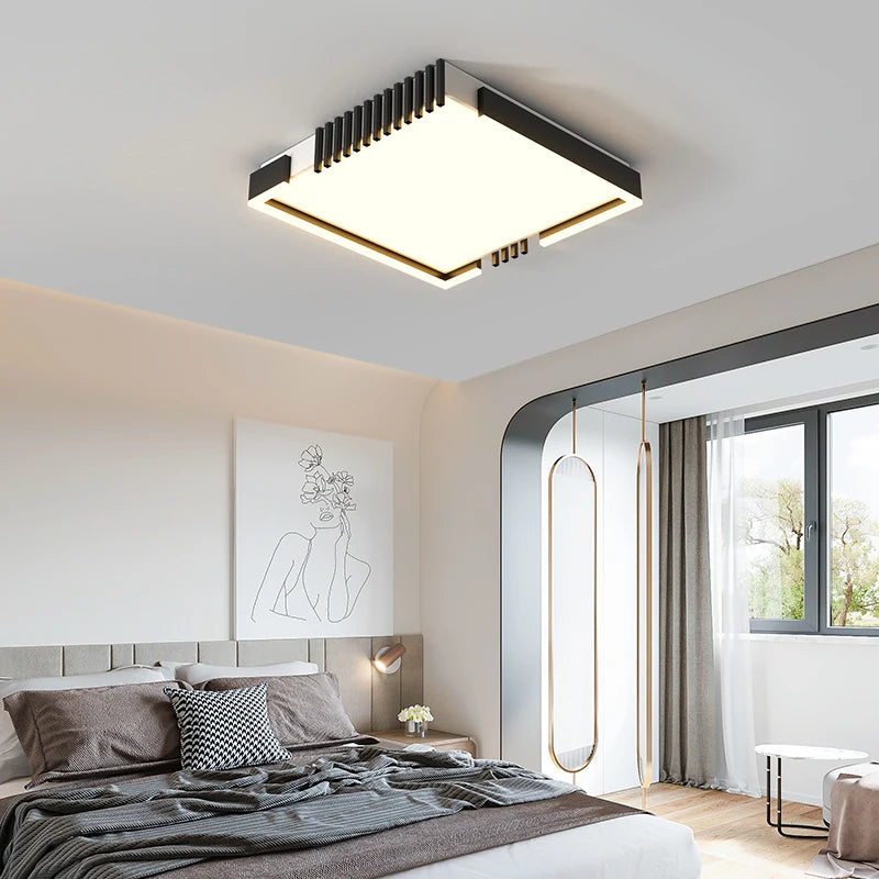 plafonnier led rectangulaire encastrable design nordique moderne - vue 5 sur 9