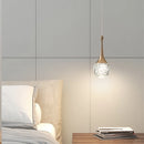 lustre de chevet de luxe en cristal suspendu à tête unique