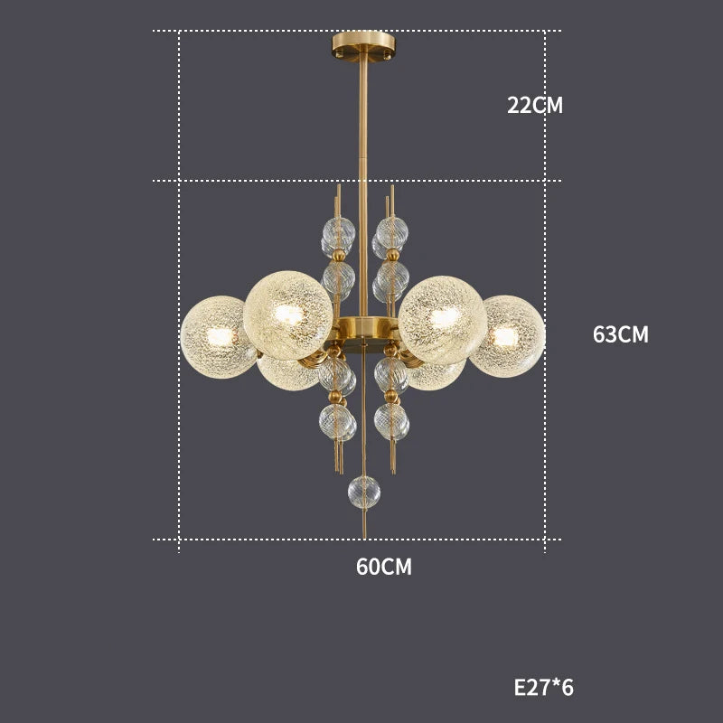lustre à bulles classique en chrome doré tendance 2024 avec éclairage led - vue 8 sur 9