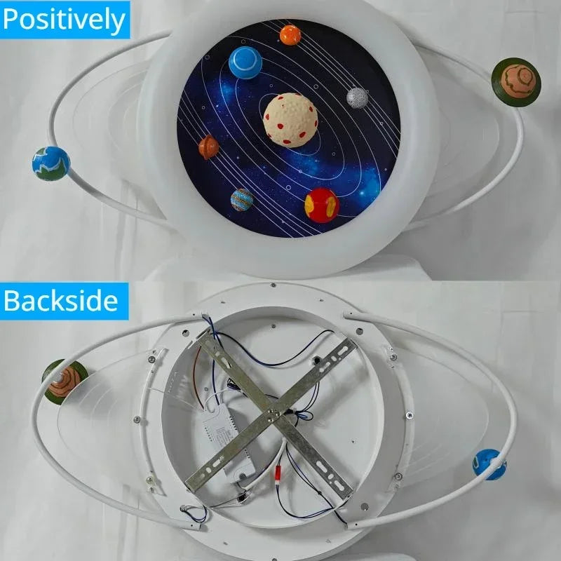 plafonnier sandyha pour enfants avec astronautes et planètes led - vue 7 sur 11