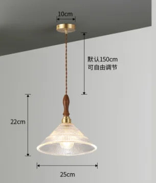 lustre rétro en cuivre avec verre pour décoration intérieure - vue 8 sur 9
