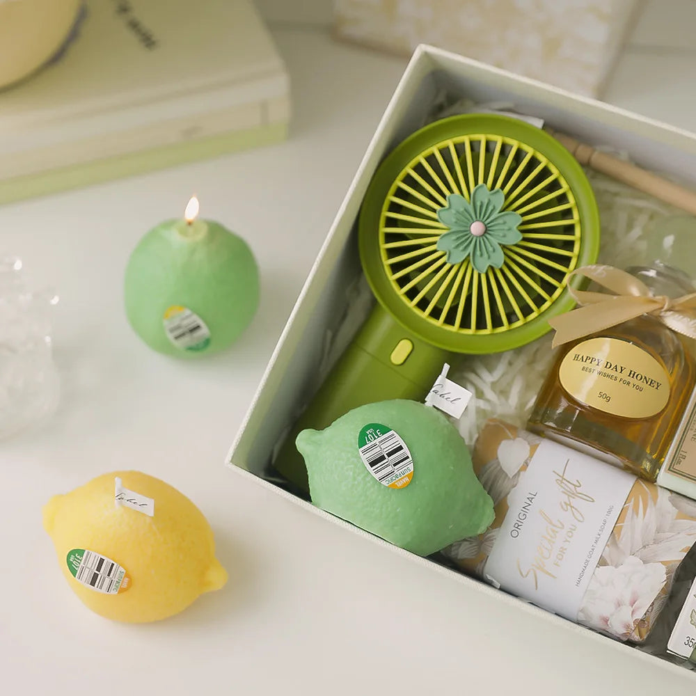 cadeau parfumé bougie citron décorative pour anniversaire fait main - vue 3 sur 10