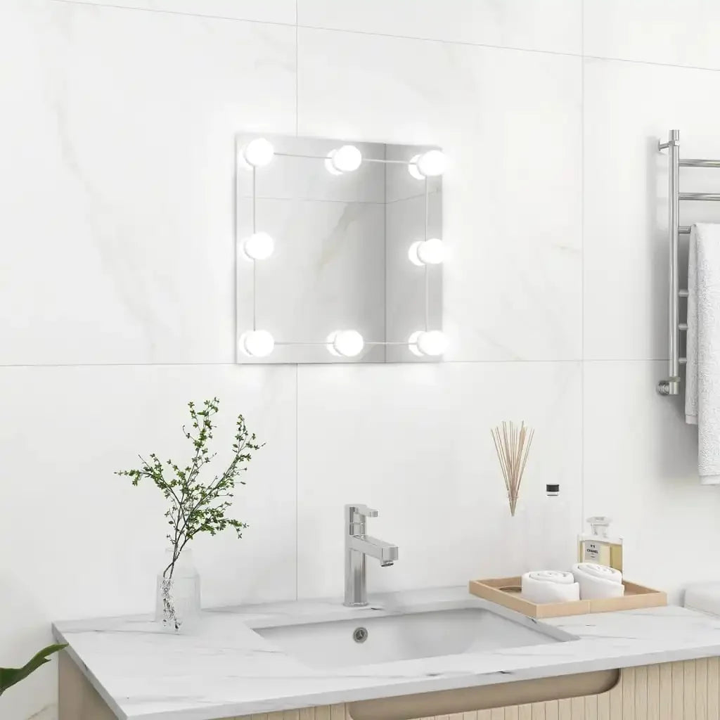 miroir mural carré avec lumières led pour décoration intérieure - vue 7 sur 7