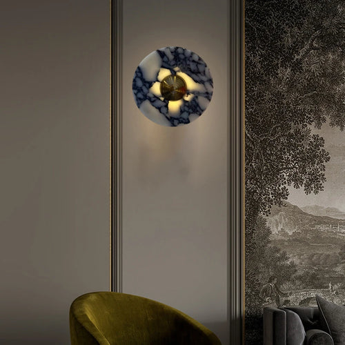 applique murale art déco en pierre et métal doré pour ambiance chaleureuse - vue 5 sur 8