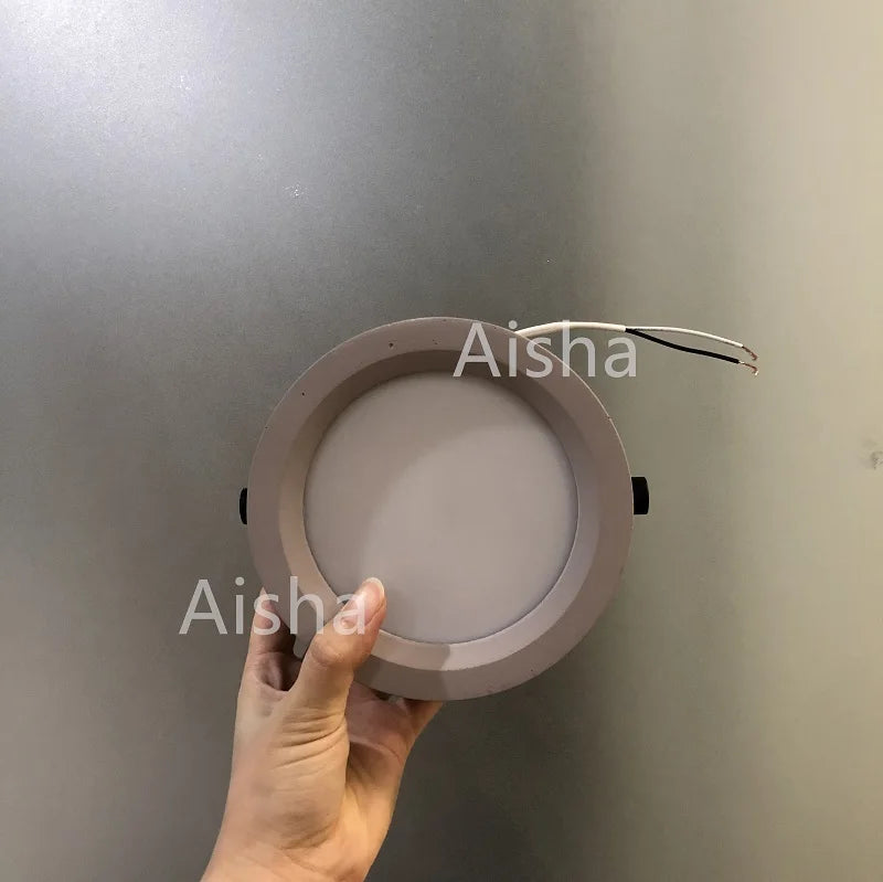 plafonnier rond en ciment style industriel pour intérieur - vue 6 sur 8
