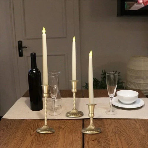 bougeoirs rétro spirale dorés pour décorations romantiques et dîners aux chandelles - vue 3 sur 12