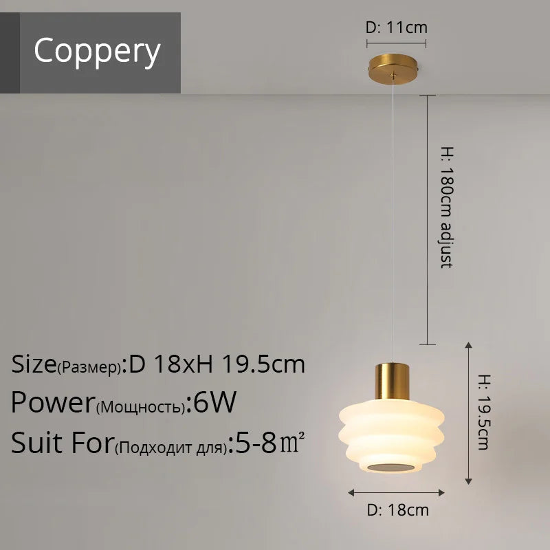 lustre nordique créatif à tête unique moderne - vue 8 sur 12