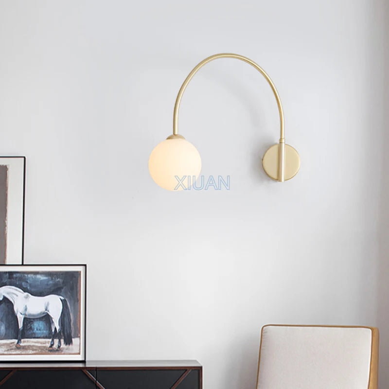 applique murale à bras pivotant en verre décoratif pour intérieur élégant - vue 3 sur 8