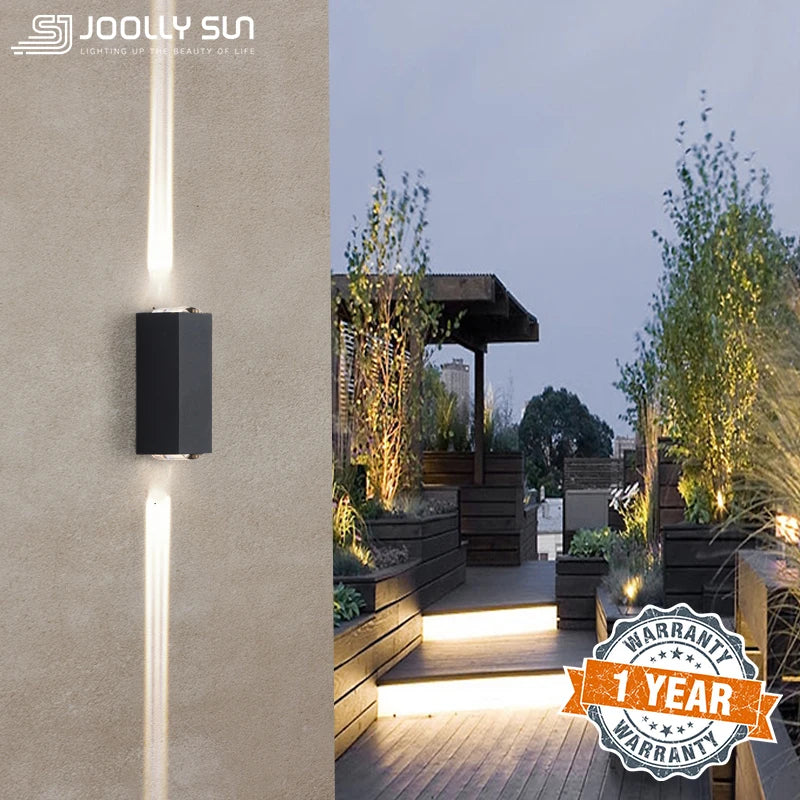JoollySun applique murale LED lumières éclairage extérieur moderne décor à la maison luminaires pour balcon porche lampe étanche IP65 appliques murales