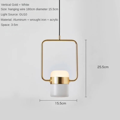 Nordic Designer Strip Restaurant Chandelier Minimalist Creative Bar Table Lamp, Bedroom Bedside Decoration Small GU10 Chandelier - vue 12 sur 14