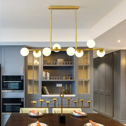 Lustre design boules de verre horizontales - vue 6 sur 20