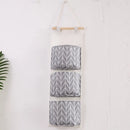 sac de rangement suspendu en coton et lin trois couches