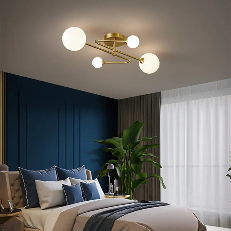 lustre moderne en cuivre design pour intérieur élégant - vue 5 sur 10