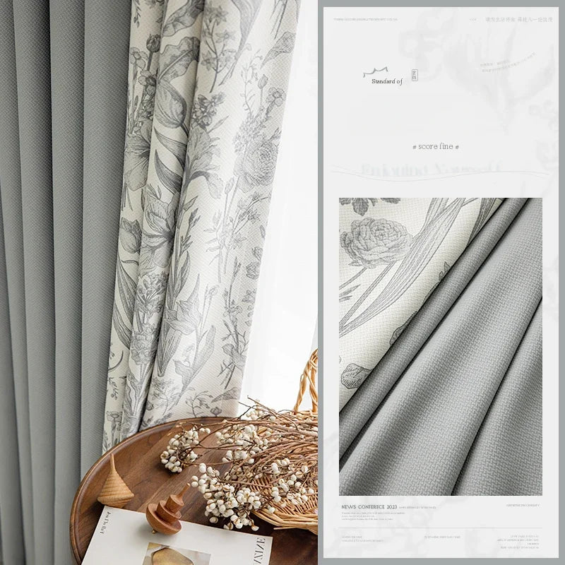 Rideau occultant style rétro floral pour salon chambre - vue 7 sur 10
