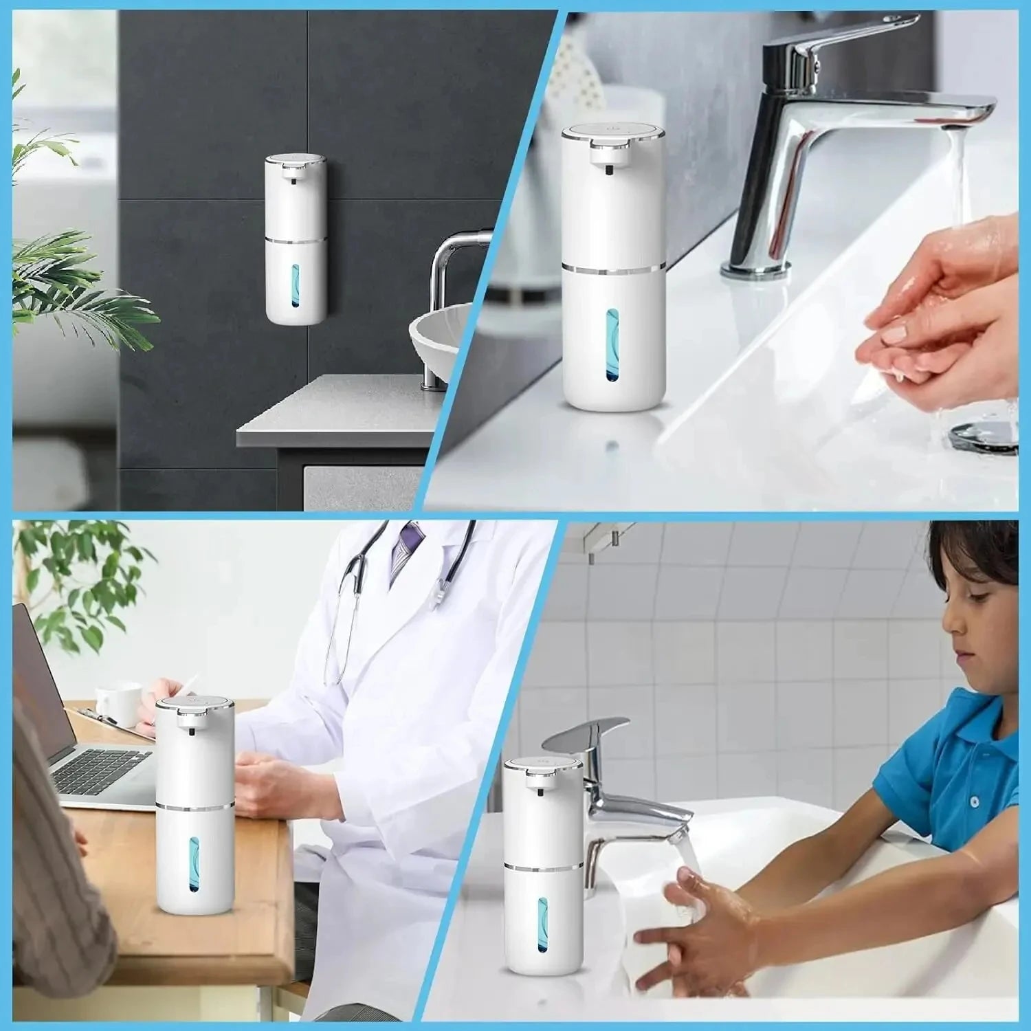 distributeur de savon automatique moussant rechargeable sans contact - vue 4 sur 7