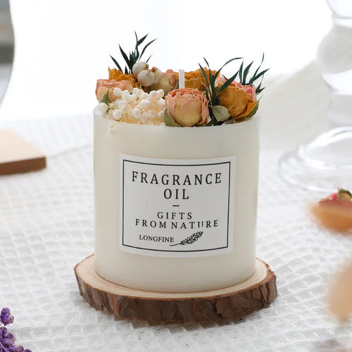 bougie parfumée fleurs séchées en cire de soja décorative et romantique - vue 17 sur 16