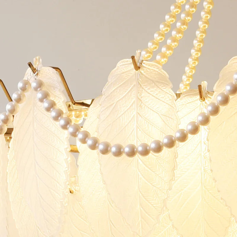 Modern luxury LED leaf dining room chandeliers Creative living room lights Bedroom, kitchen island decorative lighting fixtures - vue 2 sur 11