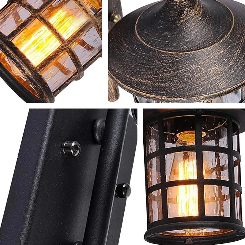 applique murale led rustique en fer vintage pour intérieur et extérieur - vue 5 sur 23