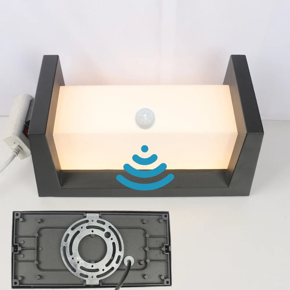 18W 30W Outdoor LED Wall Lamp PIR Motion Sensor IP65 Waterproof Porch Light Balcony Garden Corridor Wall Sconce Lighting Fixture - vue 6 sur 15