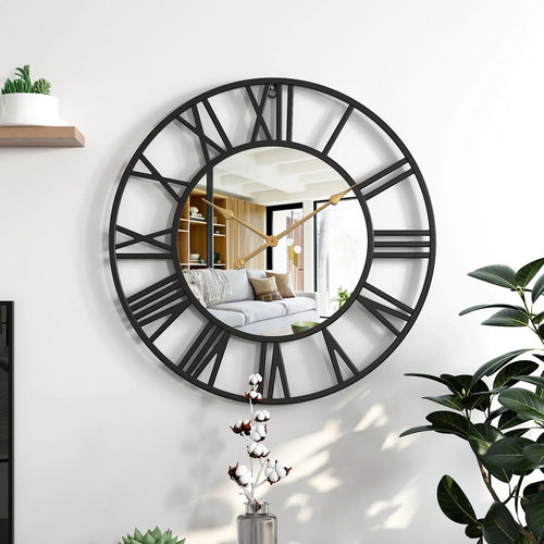 horloge silencieuse décorative avec chiffres romains pour cafés et magasins