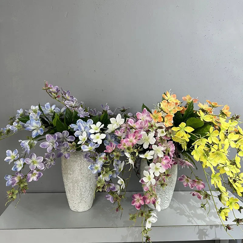 branche de jasmin artificielle en soie pour décoration festive - vue 6 sur 12
