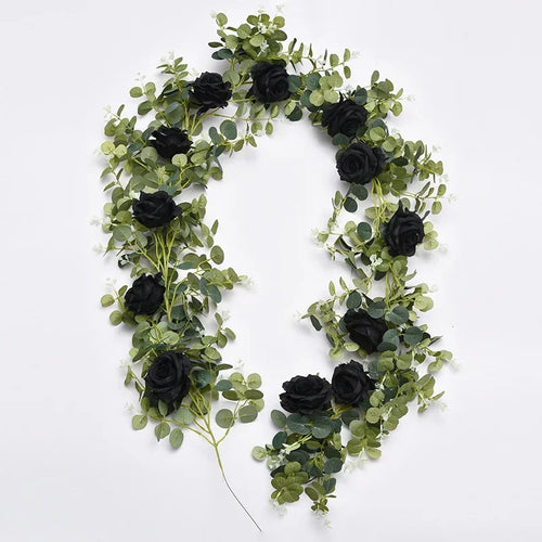 plantes artificielles décoratives roses vignes et eucalyptus - vue 11 sur 10