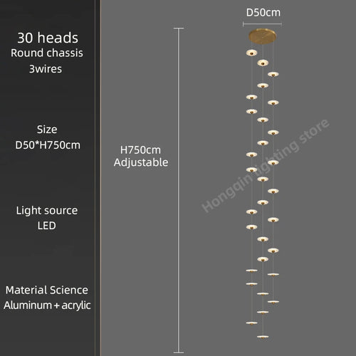 lustre moderne à led pour éclairage intérieur élégant - vue 18 sur 26